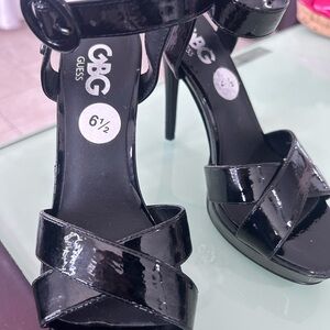 G by Guess Black Strappy Heels